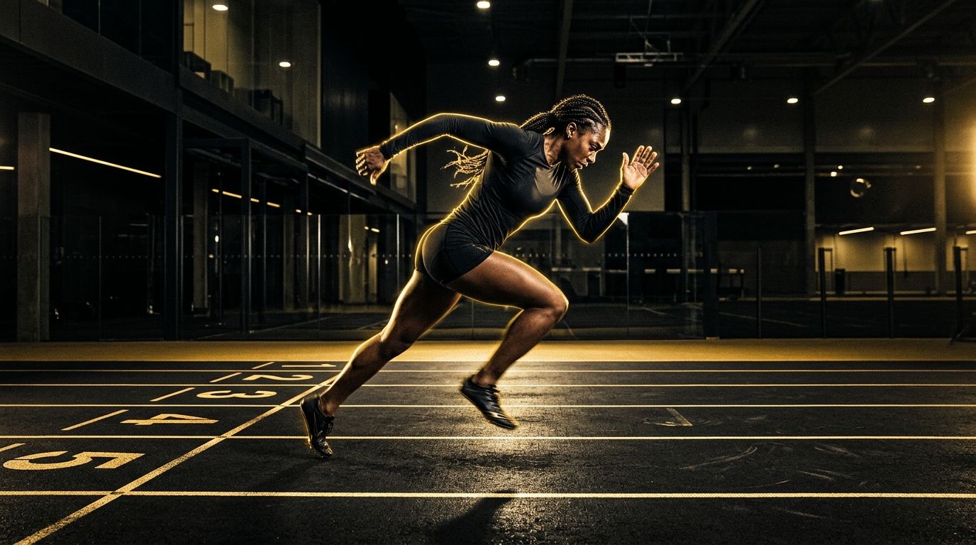 Elite athlete sprinting